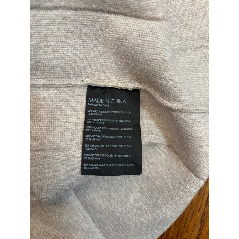 Club Monaco Oatmeal Heather Knit Pleated A-Line Mini Skirt Beige S